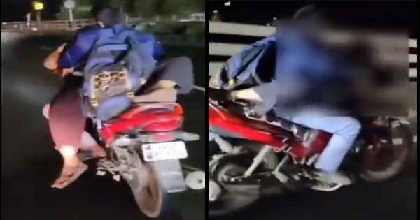 Video : ಚಲಿಸುತ್ತಿದ್ದ ಬೈಕ್ ಮೇಲೆ ಅಸಭ್ಯ ಭಂಗಿಯಲ್ಲಿ ಕುಳಿತು‌ ಜೋಡಿಯ ರೊಮ್ಯಾನ್ಸ್.!
