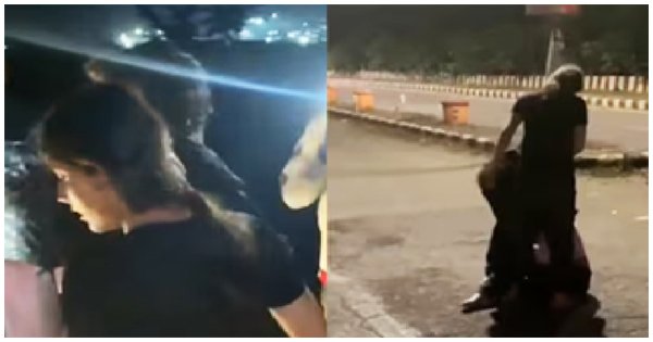 drunk-girl-shouting-on-road-video-viral Drunk