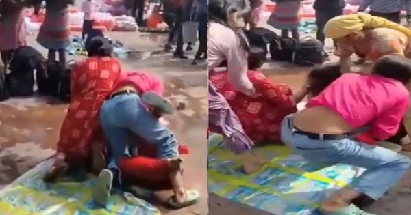 women-fight-pulling-hair-over-tilak Fight