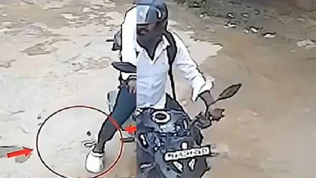 “Biker accidentally runs over a snake on the road”