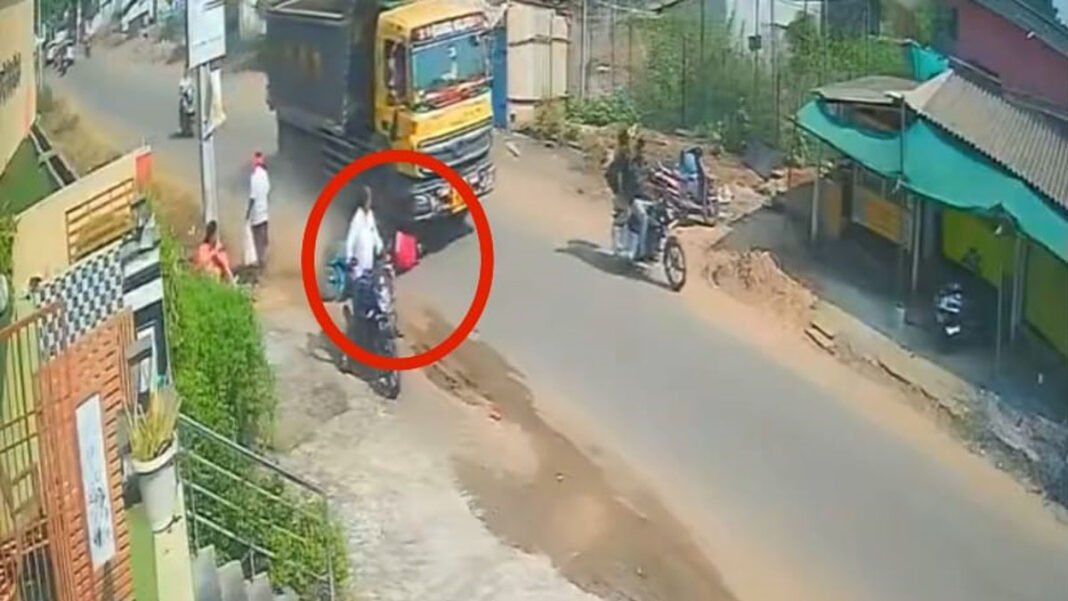 biker-hit-by-lorry-viral-video