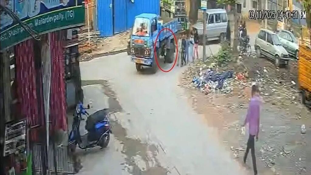 lorry runs over boy turning telangana viral 1