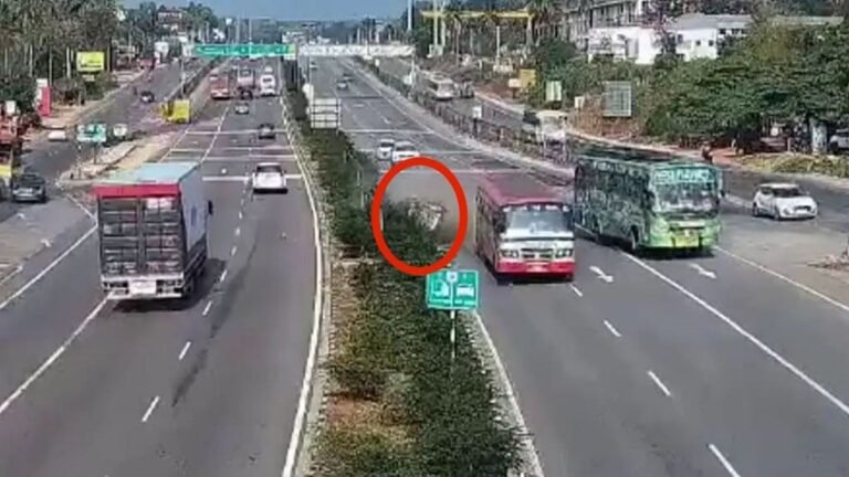 ಎಕ್ಸ್‌ಪ್ರೆಸ್‌ವೇಯಲ್ಲಿ ಭೀಕರ ರಸ್ತೆ ಅಪಘಾತ ; ಪಲ್ಟಿಯಾದ ಕಾರು.!