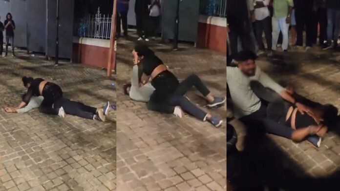 ಕುಡಿದ ಮತ್ತಿನಲ್ಲಿ ನಡುಬೀದಿಯಲ್ಲಿ ಪ್ರೇಮಿಗಳ ಜಂಗೀ ಕುಸ್ತಿ