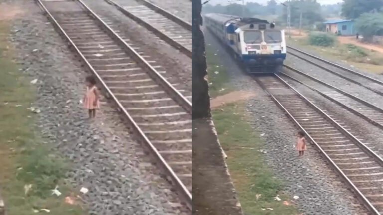 ರೈಲು ಟ್ರ್ಯಾಕ್ ಮೇಲೆ ನಿಂತಿದ್ದ ಮಗುವನ್ನು ಕಾಪಾಡಿದ ಗೋವು: ವೈರಲ್ ವಿಡಿಯೋ ಇಲ್ಲಿದೆ.