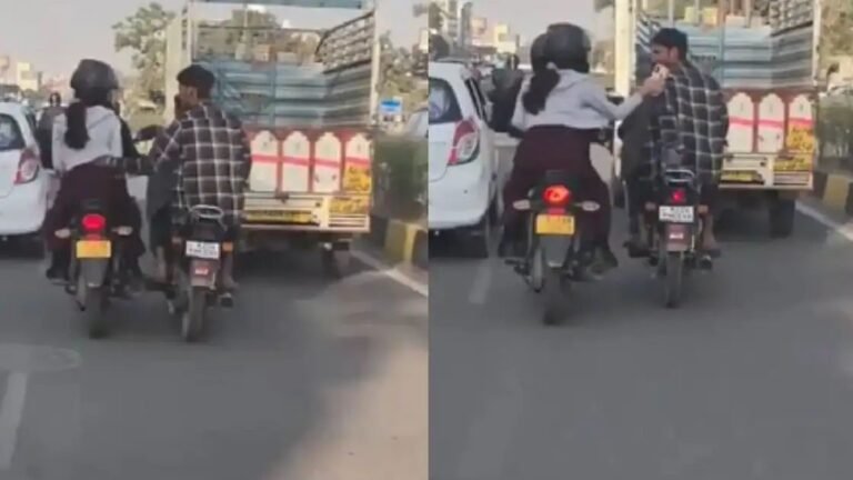 ಜನನಿಬಿಡ ರಸ್ತೆಯಲ್ಲಿ ಬೈಕ್‌ನಲ್ಲಿ ತೆರಳುತ್ತಿದ್ದ ಯುವತಿಗೆ ಕಿರುಕುಳ: ವೈರಲ್ ವಿಡಿಯೋ ಆಕ್ರೋಶ.