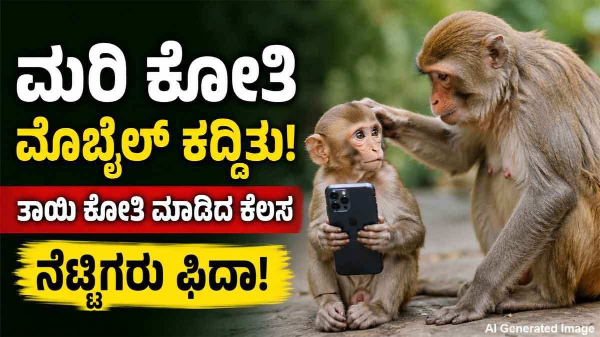 ಮೊಬೈಲ್ ಕದ್ದ ಮರಿ ಕೋತಿ