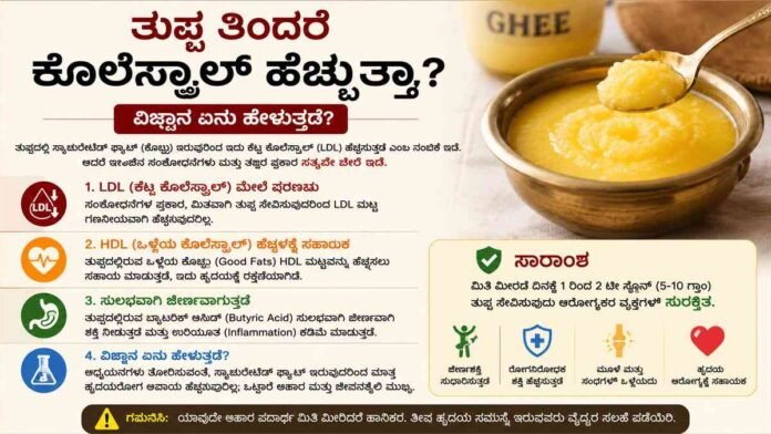 ತುಪ್ಪ ತಿಂದರೆ ಕೊಲೆಸ್ಟ್ರಾಲ್ ಹೆಚ್ಚುತ್ತಾ?