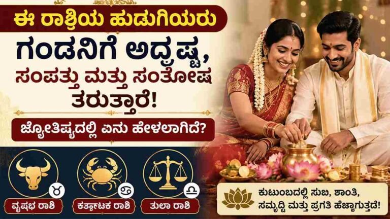 ಗಂಡನಿಗೆ ಅದೃಷ್ಟ ತರುತ್ತಾರಂತೆ ಈ ರಾಶಿಯ ಹುಡುಗಿಯರು.!