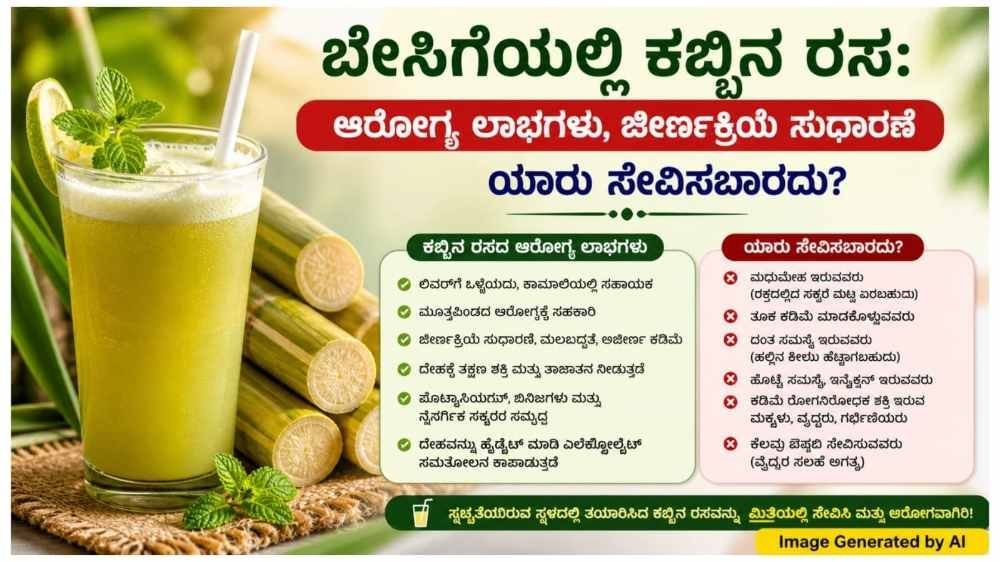 ಬೇಸಿಗೆಯಲ್ಲಿ ಕಬ್ಬಿನ ರಸ