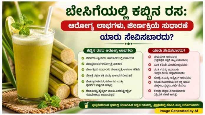 ಬೇಸಿಗೆಯಲ್ಲಿ ಕಬ್ಬಿನ ರಸ