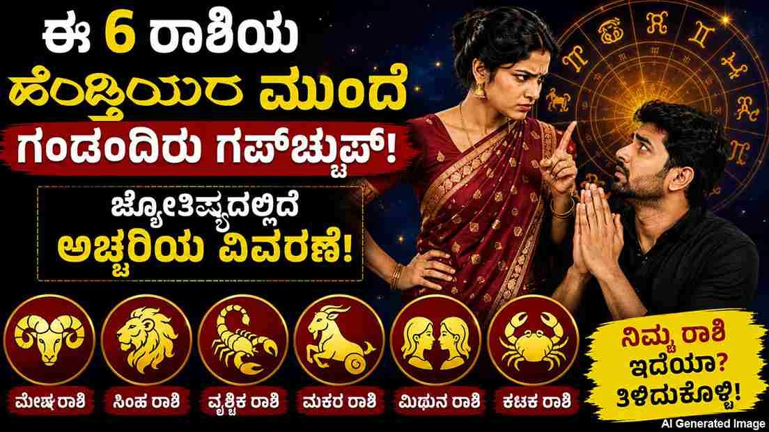 ಈ 6 ರಾಶಿಯ ಹೆಂಡ್ತಿಯರ ಮುಂದೆ ಗಂಡಂದಿರು ಗಪ್‌ಚುಪ್