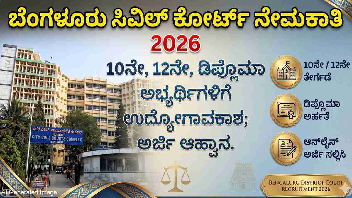 ಬೆಂಗಳೂರು ಸಿವಿಲ್ ಕೋರ್ಟ್‌ನಲ್ಲಿ ನೇಮಕಾತಿ.