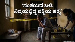 ಗಾಢನಿದ್ರೆಯಲ್ಲಿದ್ದ ಪತ್ನಿಯನ್ನು ಕೊಚ್ಚಿ ಕೊಲೆ ಮಾಡಿದ ಪತಿ.