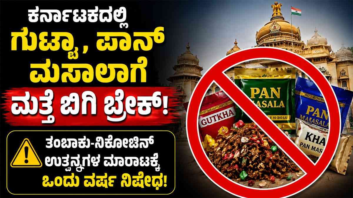 ರಾಜ್ಯದಲ್ಲಿ ಗುಟ್ಕಾ, ಪಾನ್‌ ಮಸಾಲಾಗೆ ಬಿಗಿ ಬ್ರೇಕ್‌
